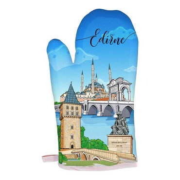 Myros - Edirne Themed Customised Digital Printed Kitchen Glove 300x150 mm