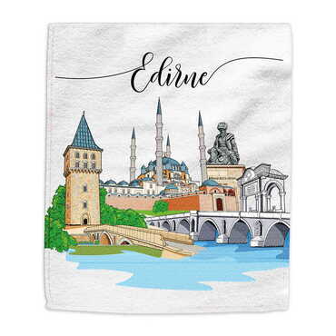 Myros - Edirne Themed Customised Digital Printed Tea Towel 400x600 mm