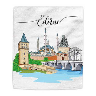 Myros - Edirne Themed Customised Digital Printed Tea Towel 500x300 mm