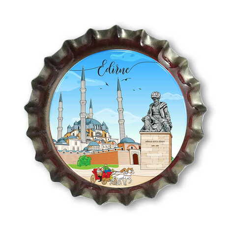 Edirne Themed Customised Epoxy Metal Bottle Cap Magnet 30x10 mm