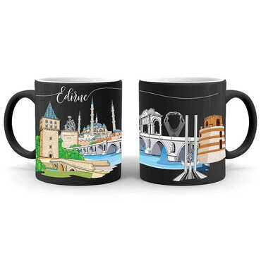 Edirne Themed Customised Serigraphy Printed Ceramic Mug 82x90 mm - Thumbnail