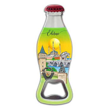 Edirne Themed Customised Uv Printed Coca Cola Bottle Shape Plastic Base Bottle Opener 42x120 mm - Thumbnail