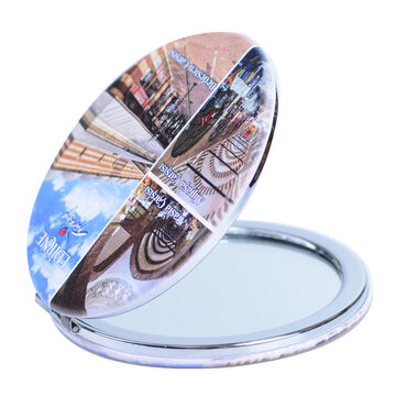 Edirne Themed Customised Uv Printed Round Compact Mirror 72x11 mm - Thumbnail