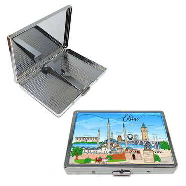 Edirne Themed Metal Cigarette Case 103x80x11 mm - Myros