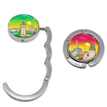 Myros - Edirne Themed Metal Folding Purse Hook For Table 45 mm