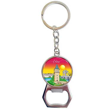 Edirne Themed Metal Keychain With Opener 35x120 mm - Myros