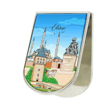 Myros - Edirne Themed Metal Magnetic Paper Clip Holder 40x55 mm