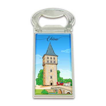 Myros - Edirne Themed Metal Rectangle Magnetic Opener 33x90 mm