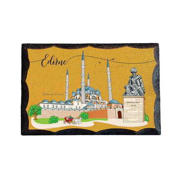 Edirne Themed Printed Wooden Desktop Decor 45x65 mm - Myros