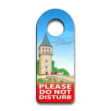 Myros - Edirne Themed Wooden Customised Oval Door Sign Board 236x94 mm