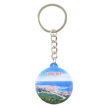 Edremit Themed Customised UV Printed Plastic Base Square Keyring 38x100 mm - 3