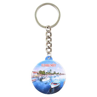 Edremit Themed Customised UV Printed Plastic Base Square Keyring 38x100 mm - 4