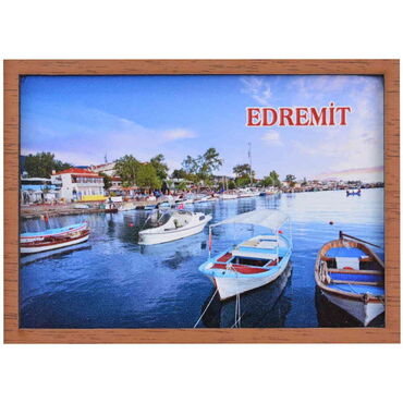 Edremit Themed Wooden Cute Animals Souvenşr Fridge Magnet Serie C 90x120 mm - Thumbnail