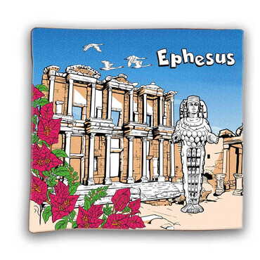 Myros - Efes Temalı Myros Dijital Baskı Yastık 400x400 mm