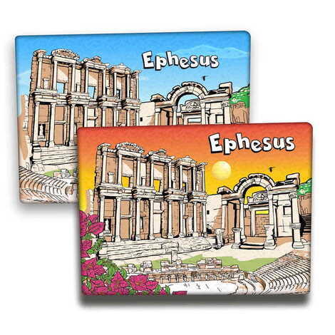 Toptan Efes Temalı Myros Kanvas Magnet 50*70 Mm - 1