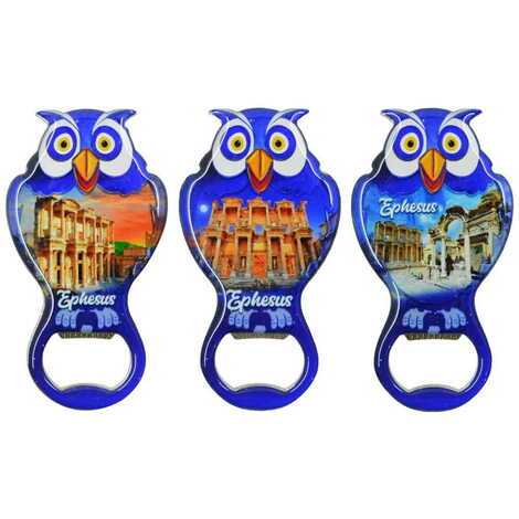 Toptan Efes Temalı Myros Metal Baykuş Açacak Magnet 88x47 mm - 3