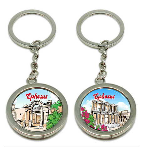 Toptan Efes Temalı Myros Metal Dönerli̇ Anahtarlik 38*100 Mm - 1