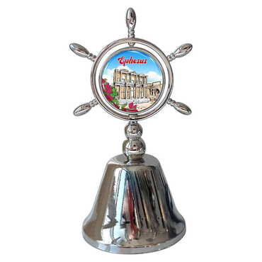 Ephesus Themed Collectible Souvenir Double Face Metal Spinner Rudder Bell 44x92 mm - 6