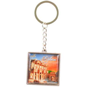 Toptan Efes Temalı Myros Metal Kare Anahtarlık 36x95 mm - 4