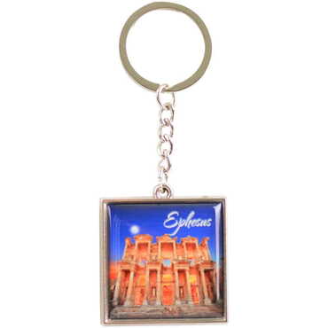 Toptan Efes Temalı Myros Metal Kare Anahtarlık 36x95 mm - 6
