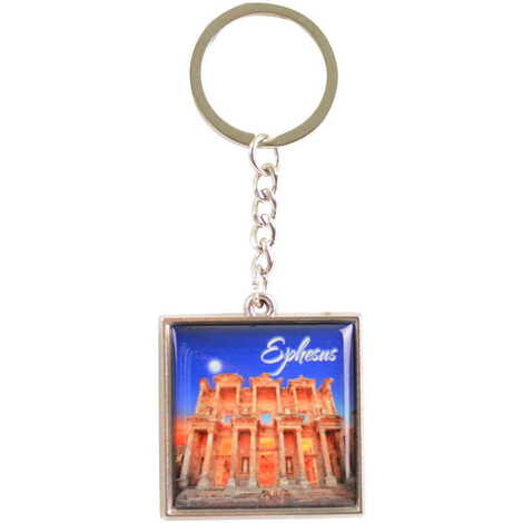 Toptan Efes Temalı Myros Metal Kare Anahtarlık 36x95 mm - 6