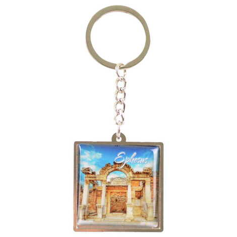 Toptan Efes Temalı Myros Metal Kare Anahtarlık 36x95 mm - 7