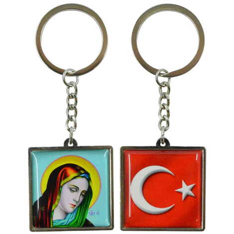 Toptan Efes Temalı Myros Metal Kare Anahtarlık 36x95 mm - 9