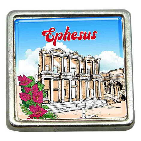 Toptan Efes Temalı Myros Metal Kare Rozet 18x18 mm