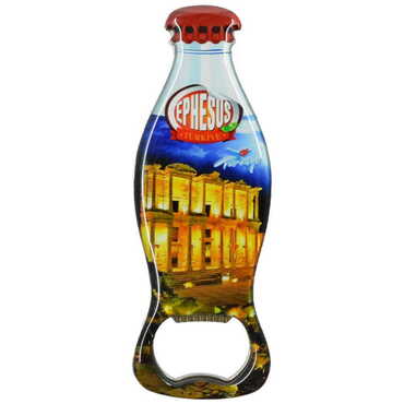 Ephesus Themed Coke Bottle Shaped Metal Magnetic Bottle Opener 120x41 mm - 5