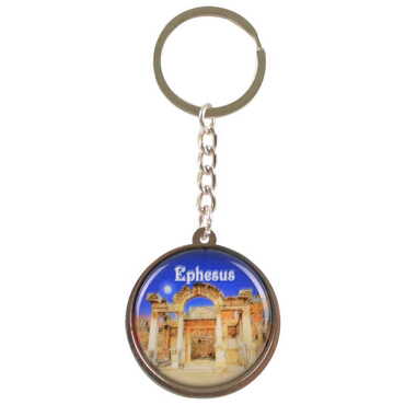 Toptan Efes Temalı Myros Metal Yuvarlak Anahtarlık 40x95 mm - 3