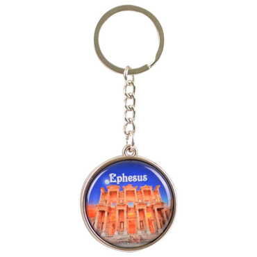 Toptan Efes Temalı Myros Metal Yuvarlak Anahtarlık 40x95 mm - 4