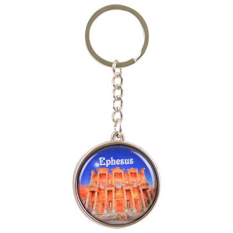 Toptan Efes Temalı Myros Metal Yuvarlak Anahtarlık 40x95 mm - 4