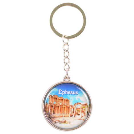 Toptan Efes Temalı Myros Metal Yuvarlak Anahtarlık 40x95 mm - 8