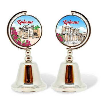 Ephesus Themed Collectible Souvenir Metal Bell 44x90 mm - 5