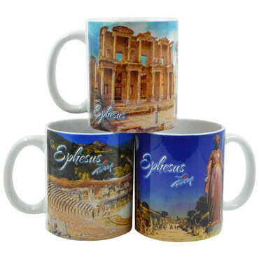 Toptan Efes Temalı Seramik Özel Baskılı Kupa 80x95 mm - 4