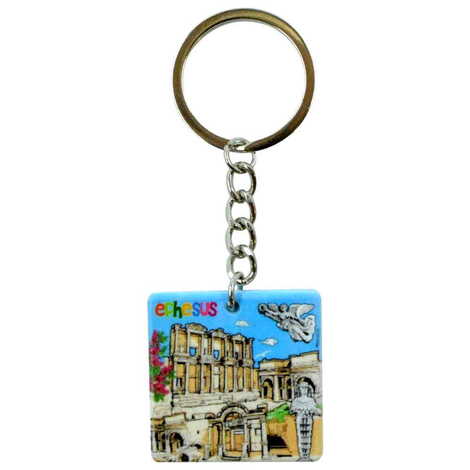 Toptan Efes Temalı Uv Baskılı Kare Anahtarlık 40x108 mm - 4