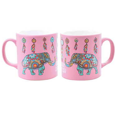 Elephant Themed Ceramic Custom Printed Mug - Thumbnail