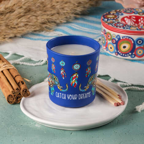 Elephant Themed Glass Candle Holder - 4