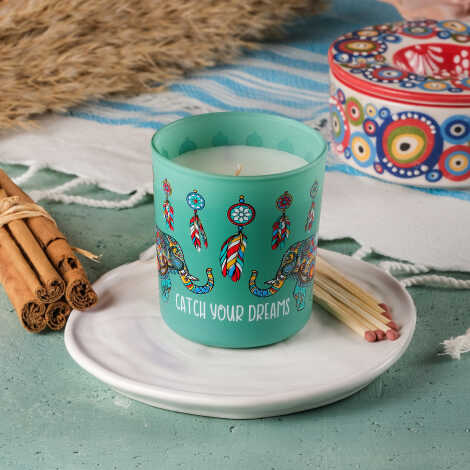Elephant Themed Glass Candle Holder - 5