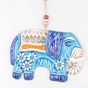 Myros - Elephant Themed Nautical Ceramics Third Size Wall Hanging