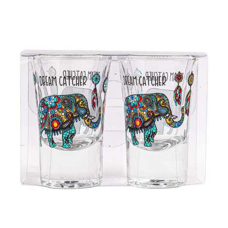 Elephant Themed Set of Two Shot Glasses - 1
