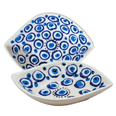 Embossed Evil Eye Leaf Snack Bowl Set of 3 in Gift Box - 2