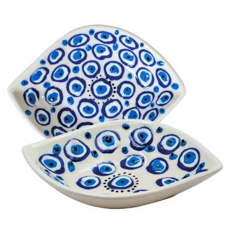Embossed Evil Eye Leaf Snack Bowl Set of 3 in Gift Box - 2