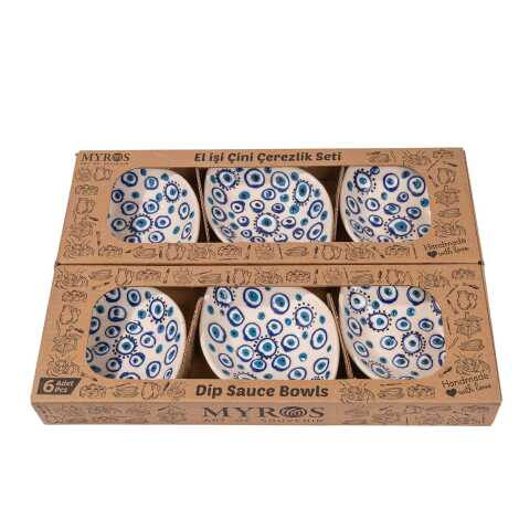 Embossed Evil Eye Six-Piece Boxed Leaf Snack Bowl Set - 2
