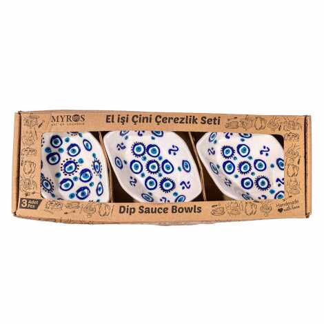 Embossed Evil Eye Triple Boxed Prism Snack Bowl - 1