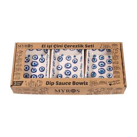 Embossed Evil Eye Triple Boxed Rectangular Snack Bowl - 2