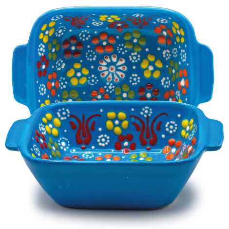 Embossed Handle Square Bowl 85x120x38 mm - 1