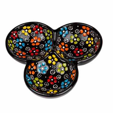 Embossed Triple Round Snack Bowl Small 13 cm - 2