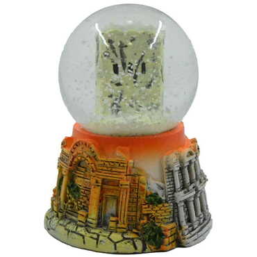 Ephesus Polyester Orange Color Snow Globe 45Mm - Thumbnail