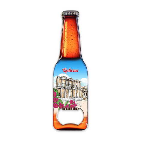 Ephesus Themed Beer Bottle Shaped Metal Magnetic Bottle Opener 130x39 mm - 1
